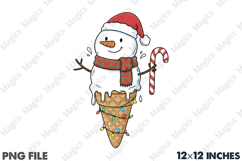 Funny Christmas Snowman Ice Png Design Product Image 1