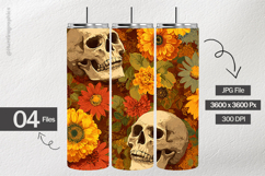 Flower Skull Digital Papers - 04 Variations Product Image 2