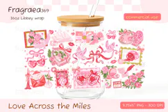 Love Letter Valentine Glass Can Wrap Vintage Stamp Design Product Image 1