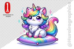 Cute Unicorn Clipart - PNG File Product Image 2
