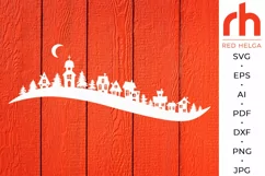 Christmas Village SVG, Winter Scene Cut File, Xmas Street Product Image 2