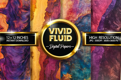 Vivid Fluid Digital Papers - 04 Variations Product Image 1