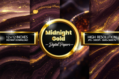 Midnight Gold Digital Papers - 04 Variations Product Image 1