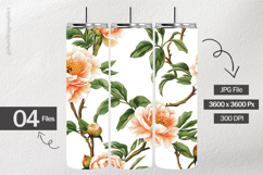 Peach Flowers Digital Papers - 04 Variations Product Image 2