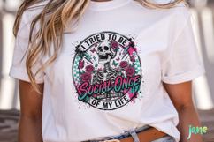 Funny Antisocial skulls PNG Product Image 5