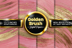 Golden Brush Digital Papers - 04 Variations Product Image 1