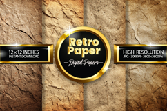 Retro Paper Digital Papers - 04 Variations Product Image 1