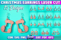 Christmas Earrings Laser Cut SVG | Accessories Laser Cut SVG Product Image 1