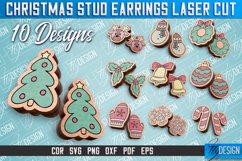 Christmas Stud Earrings Laser Cut SVG | Accessories | CNC Product Image 1