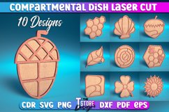 Compartmental Dish Laser Cut SVG | Dish Laser Cut SVG Design Product Image 1