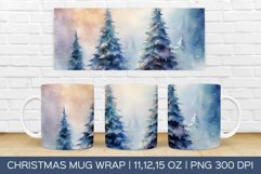 Christmas Tree Mug Wrap | Christmas Sublimation Design Product Image 1