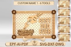 Personalized Best Dad Ever Wrench Sign SVG Product Image 1