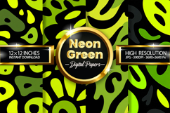 Neon Green Digital Papers - 04 Variations Product Image 1