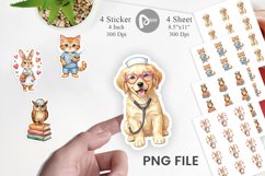 Groovy Retro Animal Nurse Sticker Product Image 1