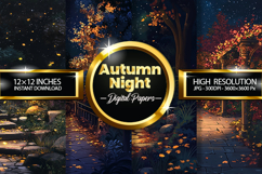 Autumn Night Digital Papers - 04 Variations Product Image 1