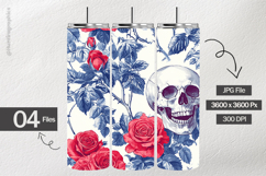 Skulls Rose Digital Papers - 04 Variation Product Image 2
