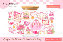 Valentine Wedding Floral Glass Can Wrap PNG Product Image 1