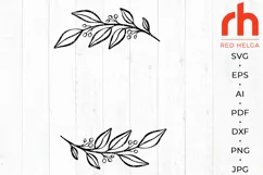 Leaves Wreath SVG, Laurel Frame Cut File, Branch Border DXF Product Image 2