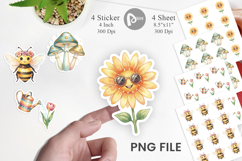 Groovy Retro Floral Garden Sticker Product Image 1