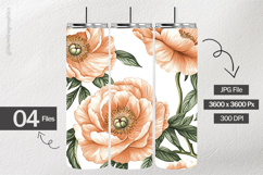 Peach Peonies Digital Papers - 04 Variations Product Image 2