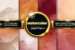 Water Colour Digital Papers - 04 Variations Product Image 1