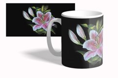 Flower Lily Mug Wrap Sublimation Design 15 oz Product Image 2