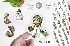 St Paddys Animal Caricature Sticker Product Image 1