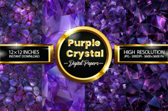 Purple Crystal Digital Papers - 04 Variations Product Image 1