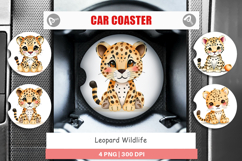 Car Coaster Leopard Wildlife Product Image 1