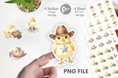 Western Chick Duckling Art Sticker Product Image 1