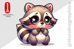 Cute Raccon Clipart - PNG File Product Image 2