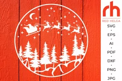 Christmas Forest SVG, Winter Scene Cut File, Xmas Design DXF Product Image 3