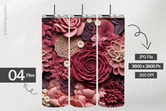 Macram Flower Art Digital Papers - 04 Variations Product Image 2