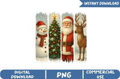 Santa Snowman Reindeer Christmas Sublimation, Christmas Png Product Image 1