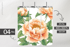 Peach Peonies Digital Papers - 04 Variations Product Image 2