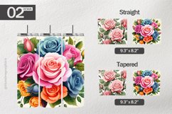 Watercolor Bright Roses Tumbler Wrap| Tumbler Sublimation Product Image 1