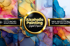 Alcoholic Painting Digital Papers - 04 Variations Product Image 1