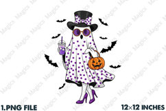 Cute Funny Ghost Pumpkin Halloween Png Product Image 1