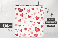 Watercolor Heart Digital Papers - 04 Variations Product Image 2