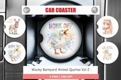 Wacky Barnyard Animal Quotes Car Coaster Product Image 1