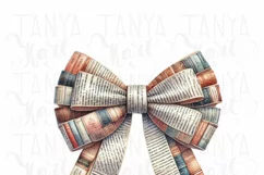 Bookish Bow PNG, Coquette Aesthetic for Book Lover Product Image 2