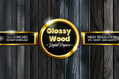 Glossy Wood Digital Papers - 04 Variations Product Image 1