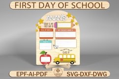 Personalized First Day of School Sign Laser Cut SVG Product Image 1
