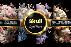Skull Digital Papers - 04 Variations Product Image 1