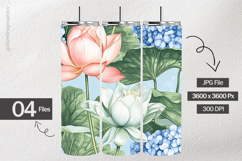 Lotus and Hydrangea Digital Papers - 04 Variations Product Image 2