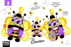 gnome bees with honey, Watercolor bee Gnome Product Image 1