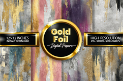 Gold Foil Digital Papers - 04 Variations Product Image 1