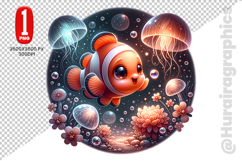 Cute Clown Fish Clipart - PNG File Product Image 1