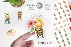 Grumpy Tropical Bee Sticker Product Image 1