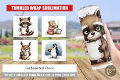 Caffeinated Grumpy Animal Tumbler Product Image 1